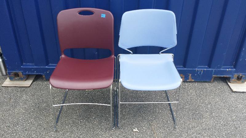 Set of 2 Steel Framed Office or Classroom Chairs
