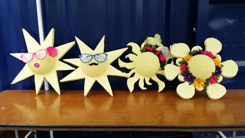 Lot of 4 Homemade Sun  Summer Decorations