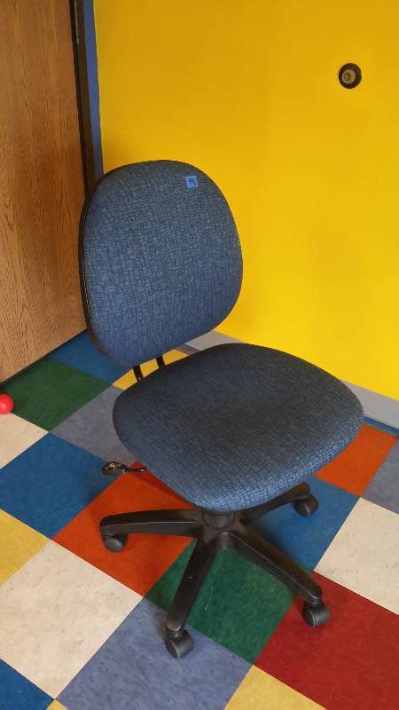 Blue Office Chair on Wheels