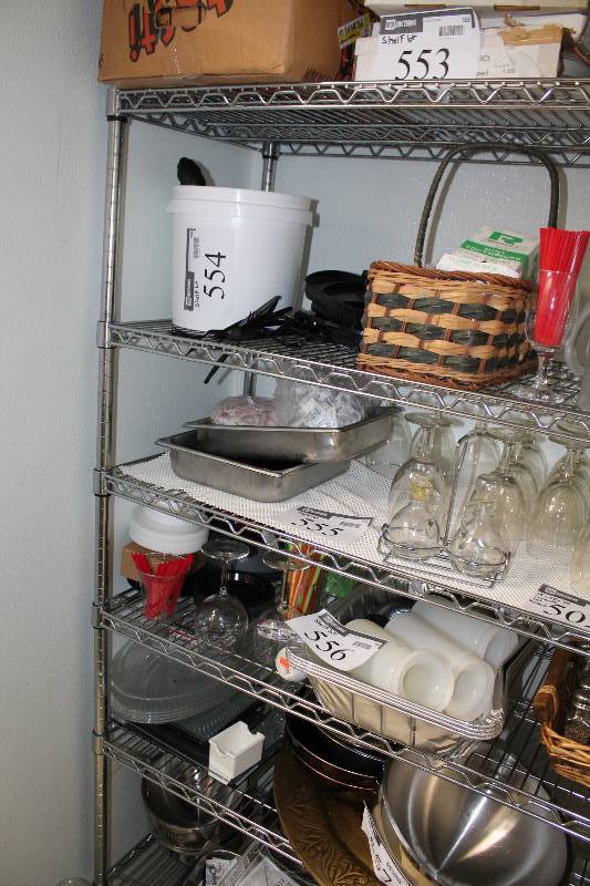 lot 502 image: Metal Shelving Unit wWire Grate Shelves Contents Not Included 18 x 48 x 75.