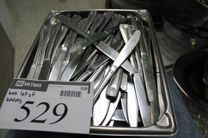 lot 529 image: Stainless Steel Container of Metal Dinner Knives.