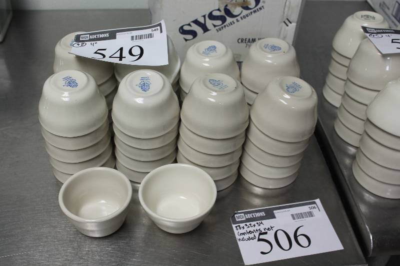 lot 549 image: Lot of (43) 4 Ceramic Soup Bowl 1 Cup Volume.