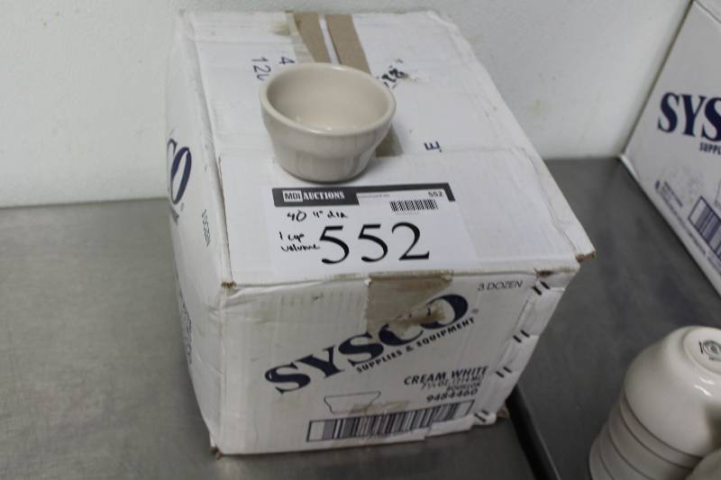 lot 552 image: Lot of (40) 4 Ceramic Soup Bowl 1 Cup Volume.
