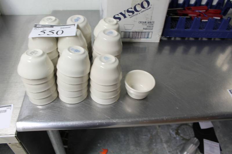 lot 550 image: Lot of (45) 4 Ceramic Soup Bowl 1 Cup Volume.