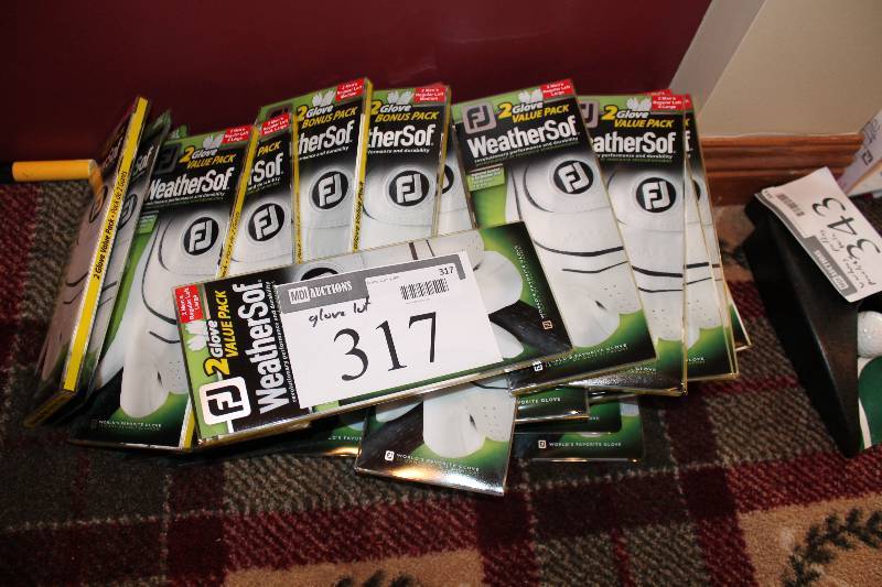 lot 317 image: Lot of Footjoy Weathersof Golf Gloves 2 Gloves Value Pack WhiteBlack.