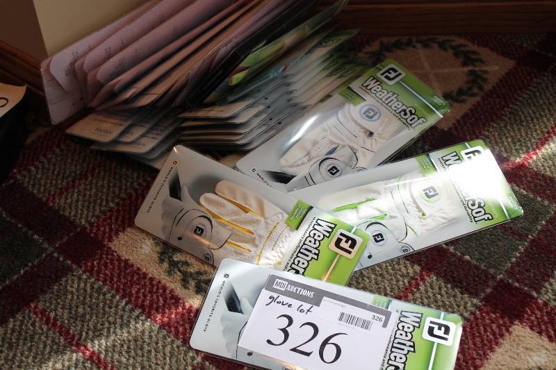 lot 326 image: Lot of Golf Gloves Including Footjoy Weathersof Golf Gloves 2 Gloves Value Pack Attitude Gloves Womens Style Plaid.