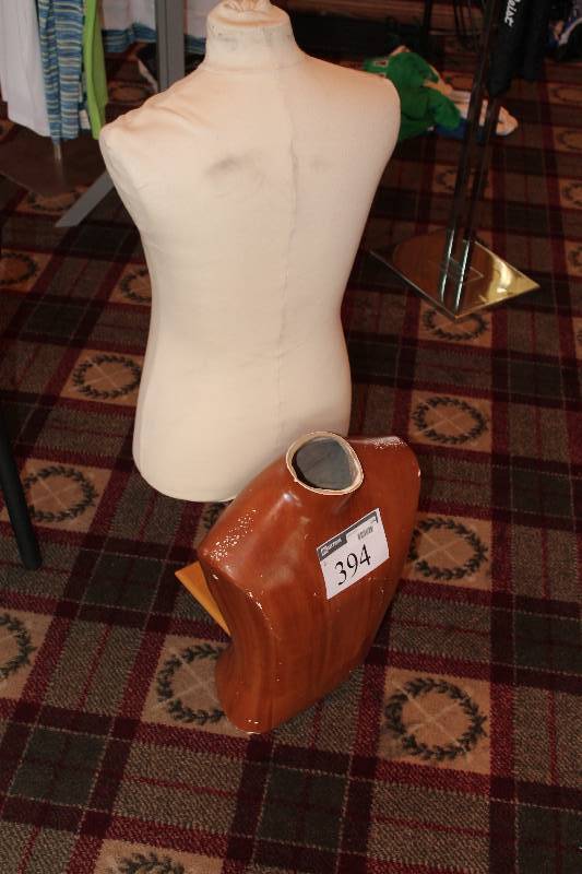 lot 394 image: Lot of (2) Mannequin Torsos Includes (1) Stand.