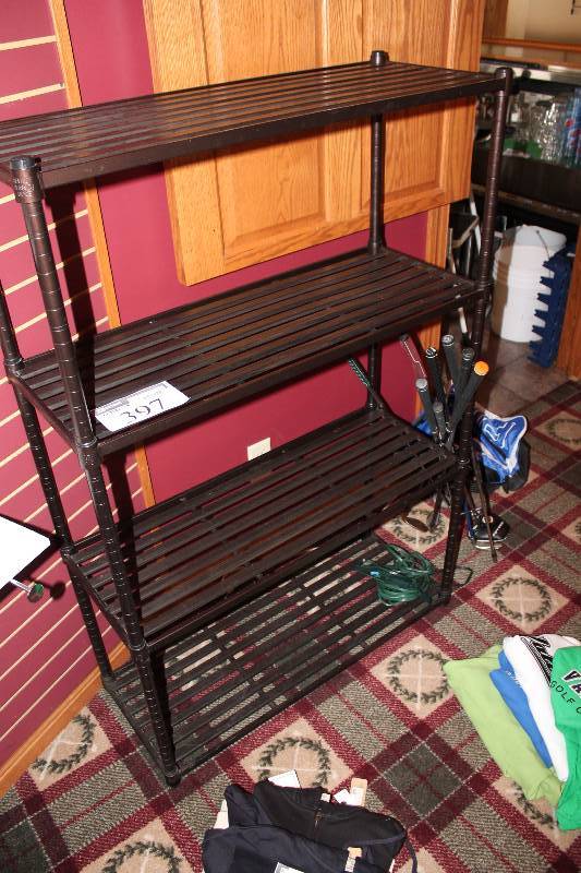 lot 397 image: Shelving Unit w4 Shelves 14 x 33 x 54.5.