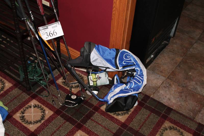 lot 366 image: Lot of (7) Golf Clubs & Bag Including Odyssey Putter Ping Iron Top-Flite Iron Golf Bag And More.