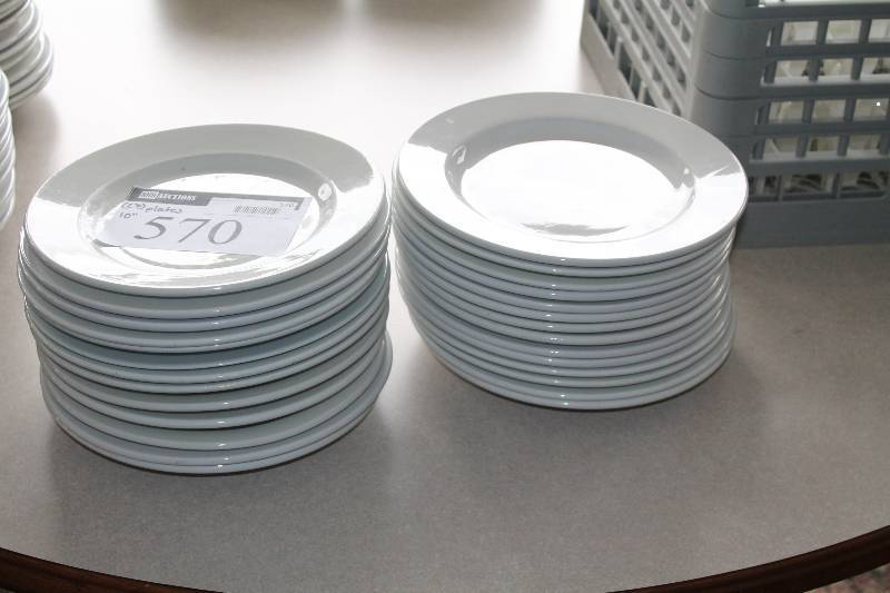 lot 570 image: Lot of (27) White Dinner Plates 10.