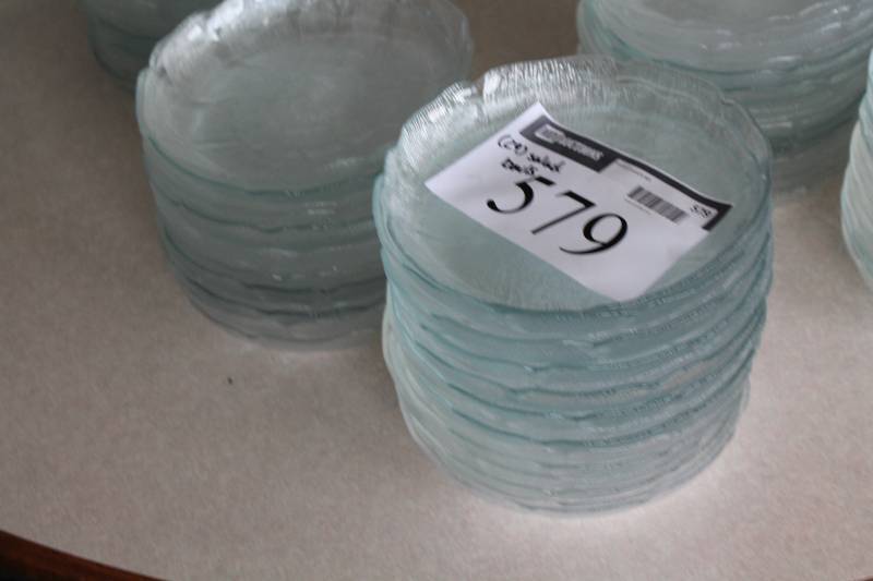 lot 579 image: Lot of (29) Glass Salad Bowls 8 Decorative Style.
