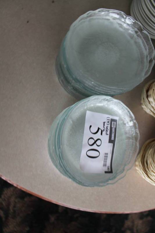 lot 580 image: Lot of (27) Glass Salad Bowls, 8 Decorative Style.