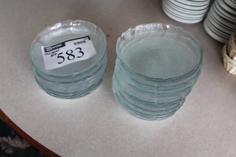 lot 583 image: Lot of (26) Glass Salad Bowls 8 Decorative Style.