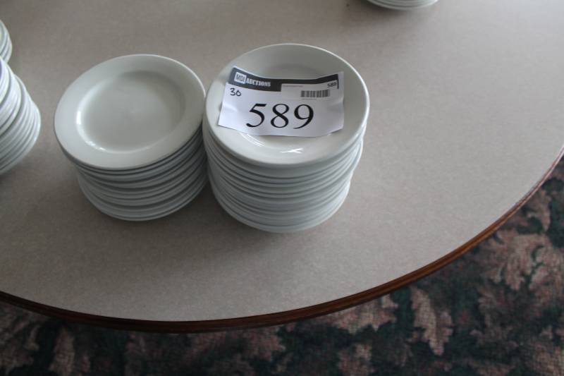 lot 589 image: Lot of (30) Small Ceramic Plates 7 White.