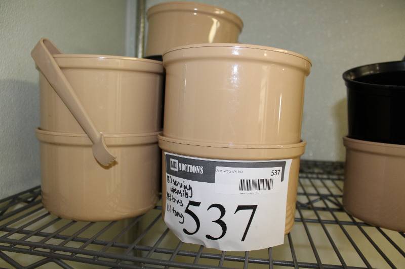 lot 537 image: Lot of Serving Utensils & Serving Bins.