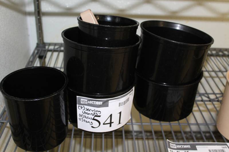 lot 541 image: Lot of Serving Utensils & Serving Bins.