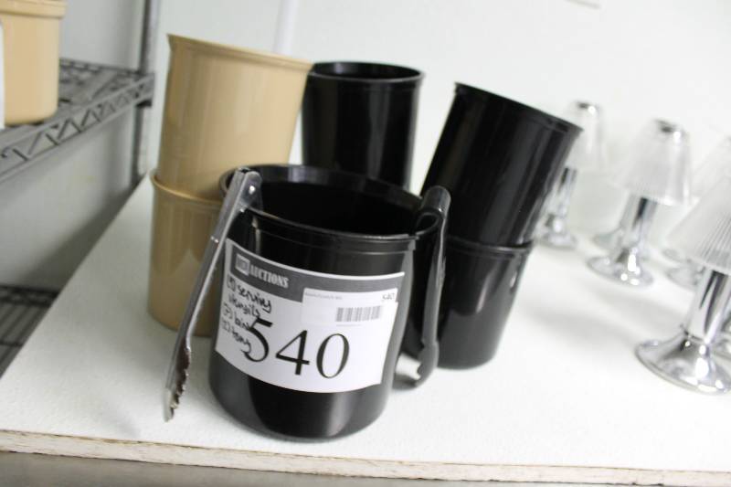 lot 540 image: Lot of Serving Utensils & Serving Bins.