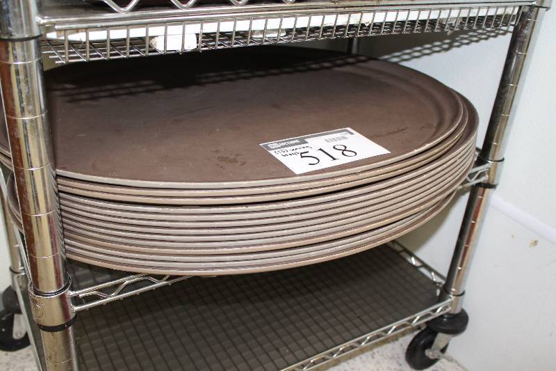 lot 518 image: Lot of (13) Circular Serving Trays.
