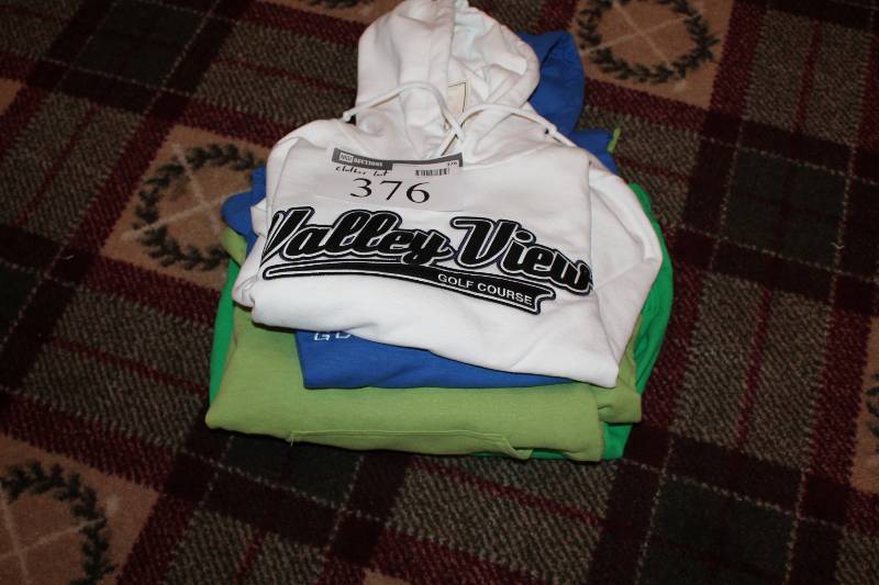 lot 376 image: Clothing Lot Including Valley View Golf Course Sweatshirts Size Small.