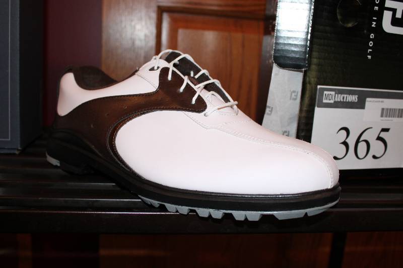 lot 365 image: Footjoy Greenjoys Golf Shoe BrownWhite Size 12.