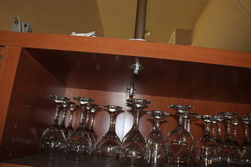 lot 488 image: Shelf Lot of Wine Glasses.