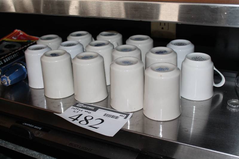 lot 482 image: Shelf Lot of Ceramic Coffee Mugs app. 15 ct.