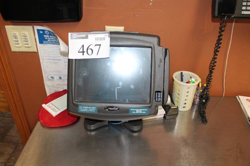 lot 467 image: Radiant Technologies POS Monitor wCords & Credit Card Terminal 24 x 48 x 35.