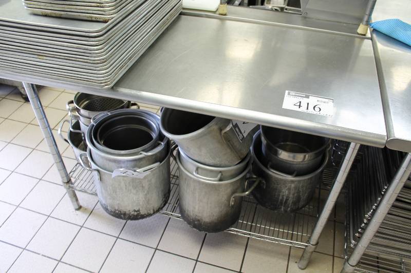 lot 416 image: Stainless Steel Metal Prep Table wLower Shelf Contents Not Included 24 x 49.5 x 35.
