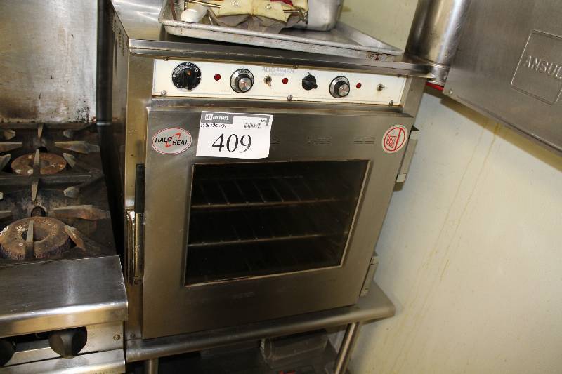 lot 409 image: Alto-Shaam Halo Heat Oven wStainless Steel Exterior & Adjustable Setting Knobs Model CH-75 DM 25.5 x 30 x 51.