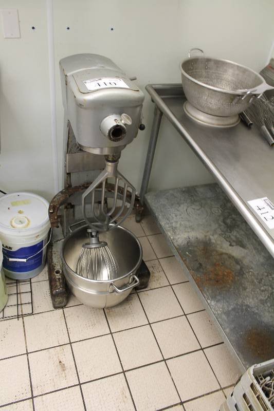 lot 410 image: Hobart Commercial Electric Mixer wMixing Bowl & Mixing Blade Attachment 20 x 20 x 45.