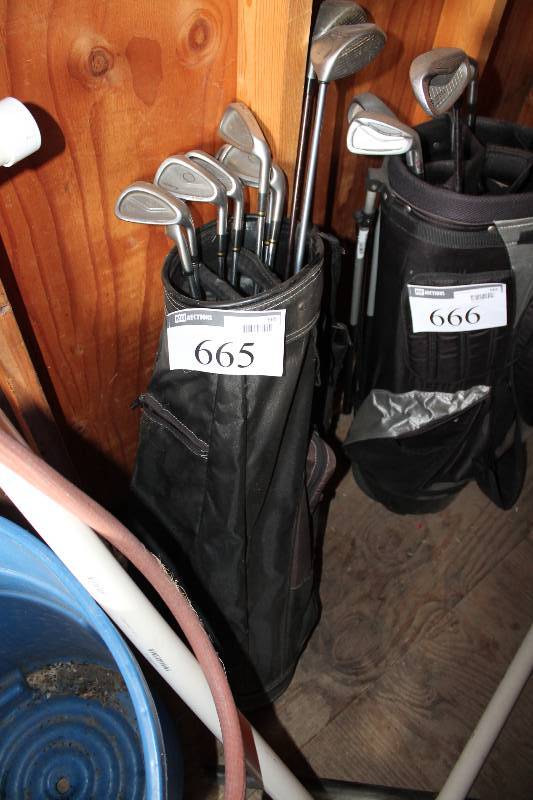lot 665 image: Golf Lot Including Golf Bag Steel Golf Irons & Driver, app. 7 ct.