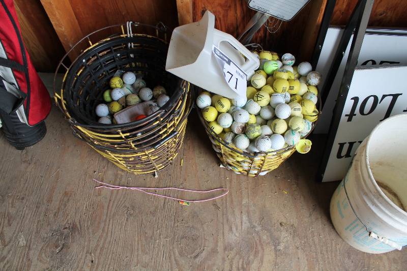 lot 671 image: Bin Lot of (2) Practice Golf Balls.