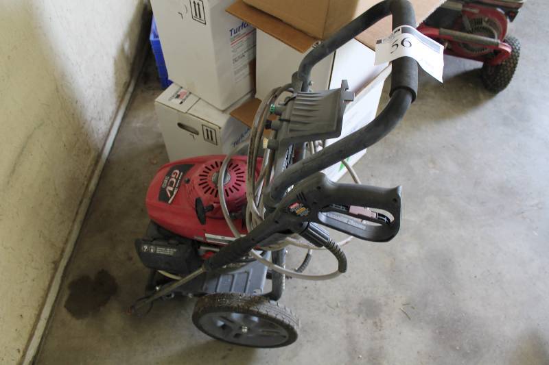 lot 56 image: Black Max 2600PSI Pressure Washer wCart & Hose 2.3GPM.