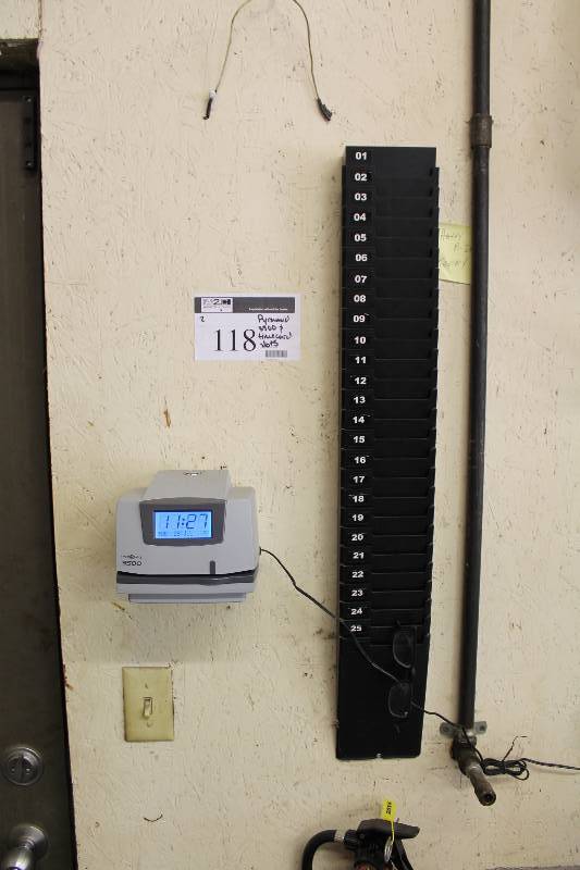 lot 118 image: Lot of (2) Including Pyrmaid 3500 Time Recfording Equipment wCord Time Card Slots May Require Tools To Remove.