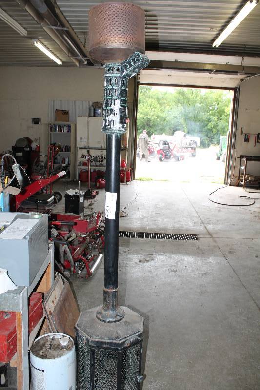 lot 51 image: Propane Heater wTall Stand & Metal Encasement 90 Height.