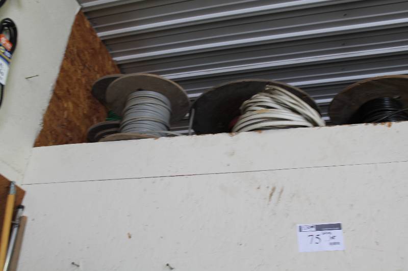 lot 75 image: Shelf Lot of Wire Rolls.