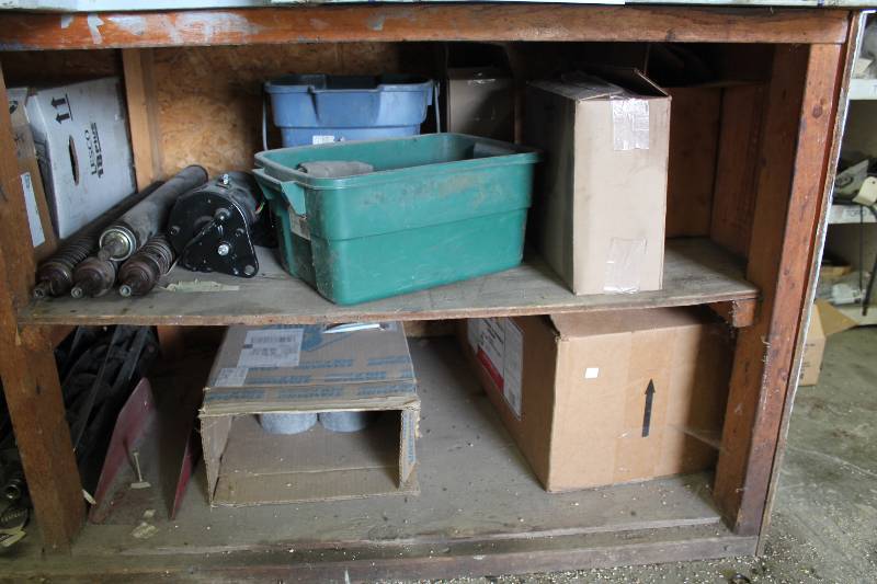 lot 78 image: Shelf lot of (2) including Box of Schaeffer 229 Moly Ultra Bed Extreme Pressure Grease A.C. Motor Plastic Tote And More.