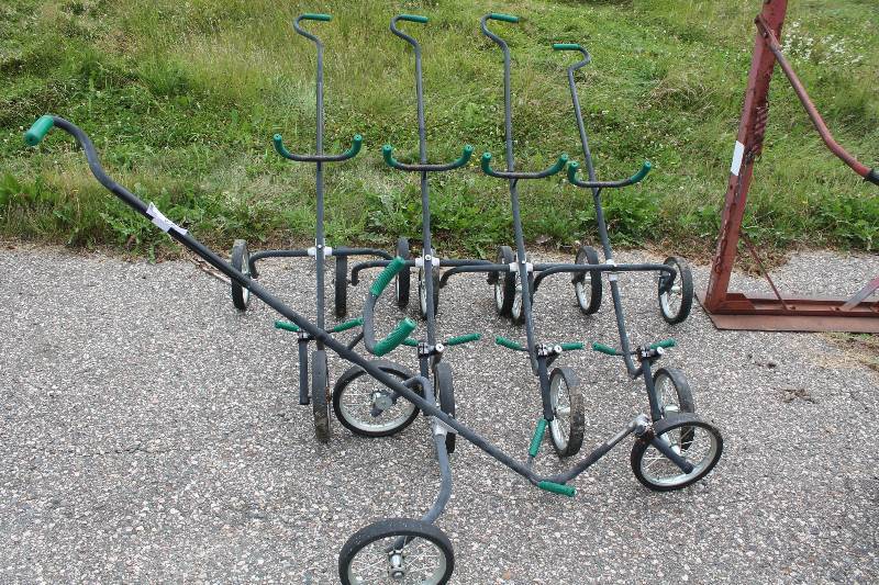 lot 134 image: Lot of (5) Bag Carts wWheels & Pull Handle.