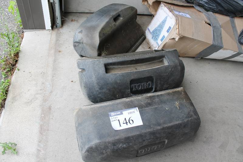 lot 146 image: Lot of (3) Plastic Toro  Lawn Mower Covers.
