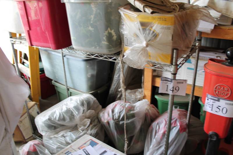 lot 149 image: Metal Grate Shelving Unit w3 Shelves Contents Not Included 24 x 60x  50.