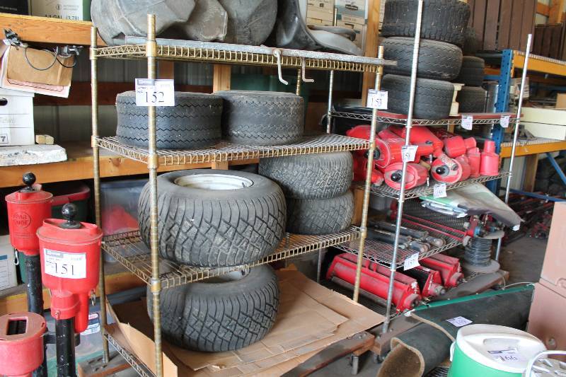 lot 153 image: Metal Grate Shelving Unit w4 Shelves 24 x 48 x 71.