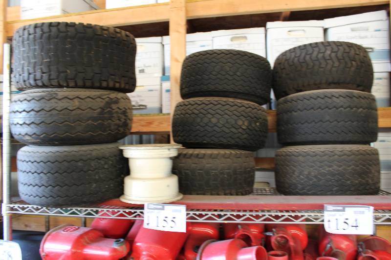 lot 154 image: Shelf Lot Including Tires wRims, app. 9 ct.