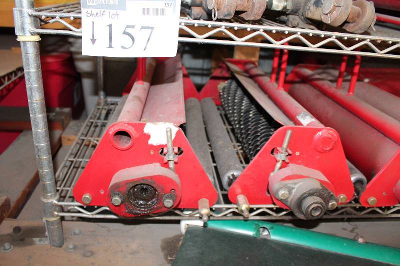 lot 157 image: Shelf Lot Including Mowing Baldes Spindle of Cable And More.