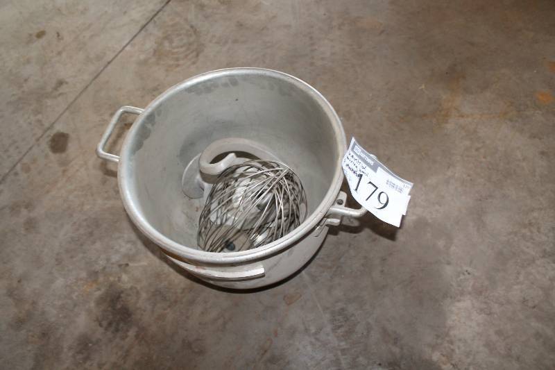 lot 179 image: Commercial Mixing Bowl wAttachments 15.5 x 13 Height.