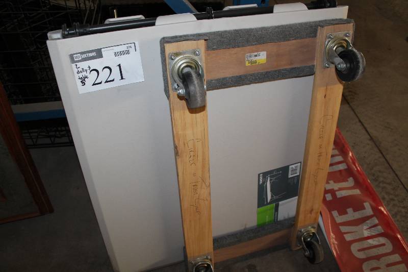 lot 221 image: Lot of (2) including Wooden Dolly Collapsible Folding Table wMetal Frame & Plastic Top.