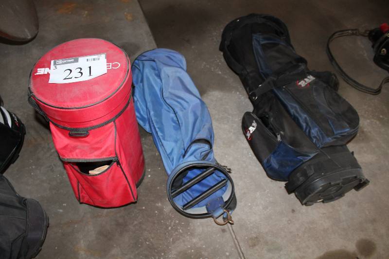 lot 231 image: Lot of (3) Golf Bags wCarrying Straps.