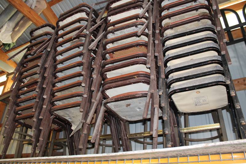 lot 258 image: Lot of (20) Chairs wMetal Frames First Come First Serve.