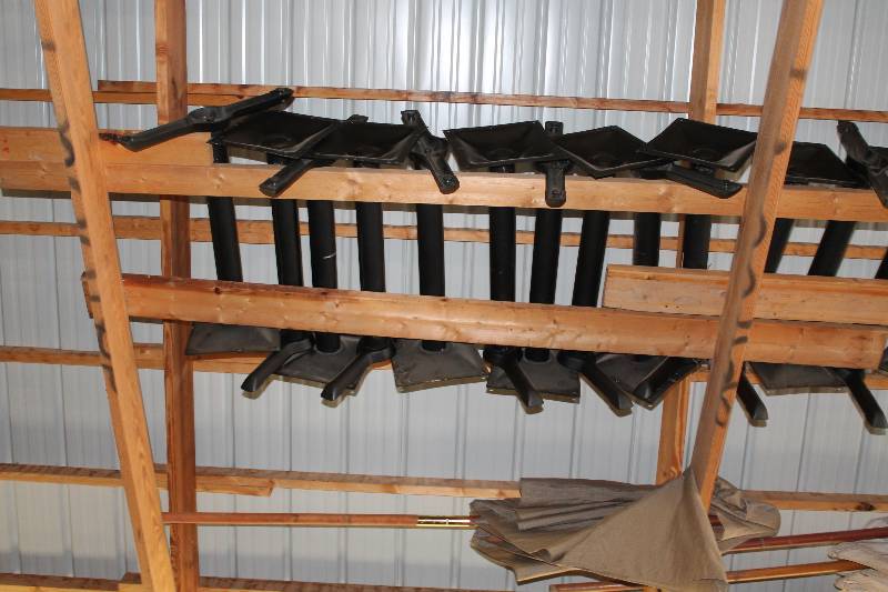 lot 256 image: Lot of (18) Metal Table Stands Black.