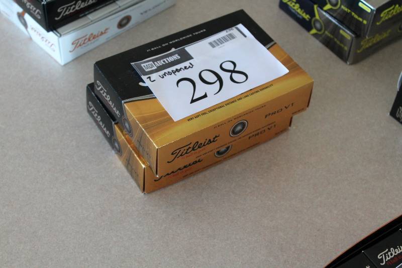 lot 298 image: Case Lot of (2) Titleist ProV1 Golf Balls.