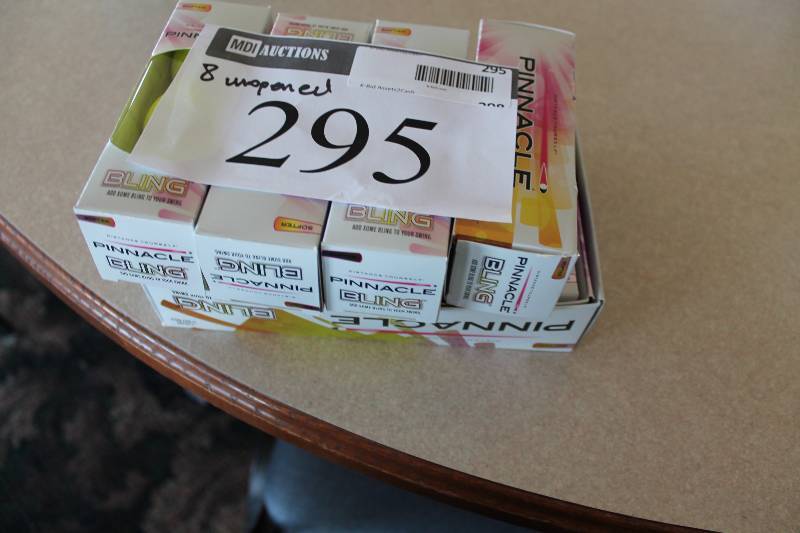 lot 295 image: Box Lot of (8) Pinnacle Bling Golf Balls app. 3perBox.